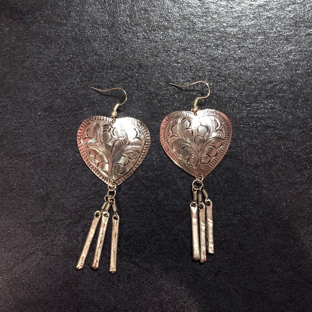 pretty silver floral earrings